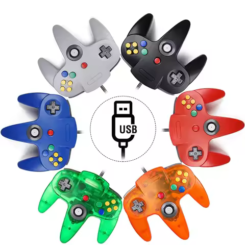 N64 USB Wired Controller Gamepad Joystick for Classic Video Game Controller Retro Games for Mac Comp