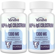Bovine Colostrum Capsules Supplement 1300mg - Extra High 60% IgG Bovine Colostrum - Gut, Bone, Exerc