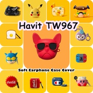【Discount】For Havit TW967 Case Cartoon Simple Soft Silicone Earphone Case Casing Cover NO.6