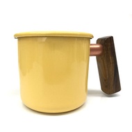 Truvii｜奶油黃黃連木柄琺瑯杯 400ml