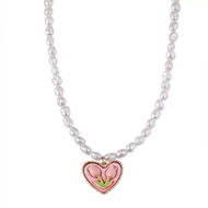 【CH】Fashion Women Jewelry Alloy Artificial Pearl Tulip Flower Necklace