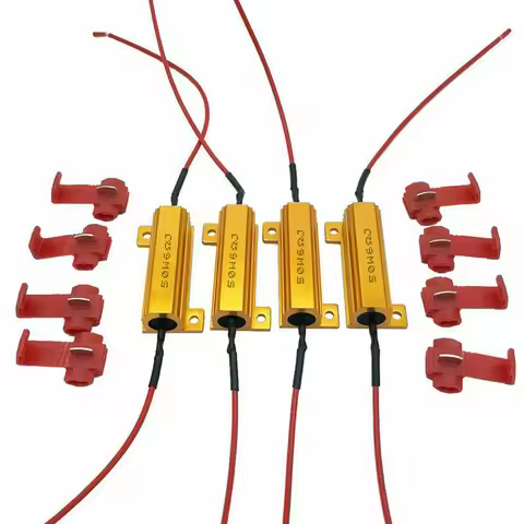 4Pcs LED Indicator Ballast Flash Rate Relay Turn Signal Bulbs 50W 6 Ohm Load Resistor