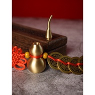 Six Emperors Ancient Coin Five Gourds Open Door Pair Thickened Pure Copper Black A6L Hanging Ornamen