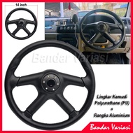 Racing Steering Wheel 4 Spokes 14 Inch Premium Import