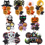 5Pcs/Set Halloween  Aluminum Film Balloons Spooky Theme Home Decorations Accessories
