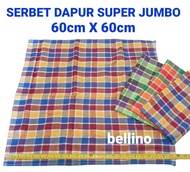 BELLINO - Serbet Makan Jumbo Kain Lap Dapur Ukuran Besar 60x60cm Tebal Lap Tangan  Sarabeta Lap Mulut Kain Lap Piring Topo Motif Kotak Serbet  SuperJumbo Real picture Foto Asli cek vidio