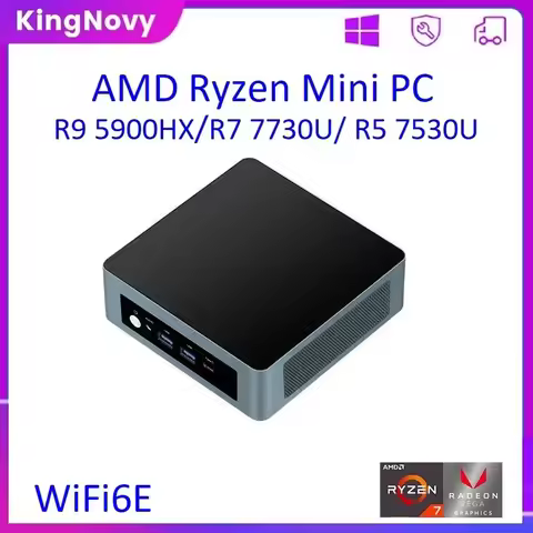 Topton Gaming Mini PC AMD Ryzen 9 5900HX R7 7730U R5 7530U 2xDDR4 NVMe dual LAN Windows 11 Micro Com