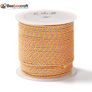 1Roll 4-Ply Polycotton Cord Handmade Macrame Cotton Rope with Gold Wire for String Wall Hangings Plant Hanger DIY Craft String Knitting Orange 1.5mm about 21.8 yards(20m)/roll