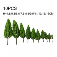 10x Mini Green Pine Model Trees Dollhouse Garden Model For Scale Railway Layout