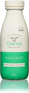 Caprina by Canus Legendary Bubble Bath With Fresh Canadian Goat Milk Gentle Soap Moisturizing Vitamin A B2 B3 More, Green, Eucalyptus Mint, 27.1 Fl Oz