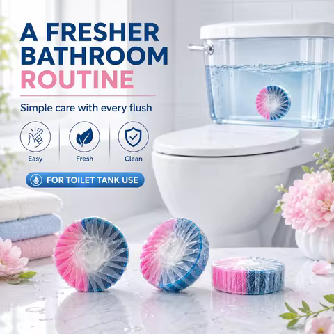 Automatic Toilet Bowl Cleaner Tablets Pink Blue Wrapped Blocks Fresh Scent Toilet Tank Cleaner for H