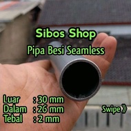 Seamless Iron Pipe Od 30mm x Id 26mm Thickness 2mm Length 20cm to 100cm