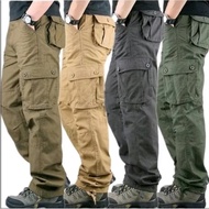 💥💥New Arrivals 💥💥Unisex TBland kain tebal 6 pocket Slim Fit Cargo Slack Pant Cargo Six pocket untuk 