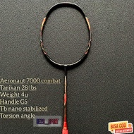 AERONAUT 7000 COMBAT BADMINTON RACKET 31 LBS PULL WEIGHT 4U/G5 FULL SET BEST QUALITY READY TO USE BO