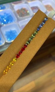 🌈斯里蘭卡天然 彩色 漸變色 彩虹  藍寶石 4x6mm 水滴形 梨形 裸石 16粒一組                                                        