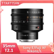 TTArtisan 35mm T2.1 Dual Bokeh Cine Lens Full Frame Standard Prime Lens for Mirrorless Cameras