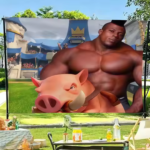 Funny Hog Rider Pig Knight flag Tapestry Room Decoration Wall Tapestry Hanging Aesthetic Bedrooms Ad