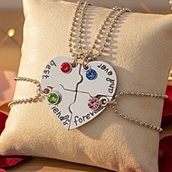 Necklace Group 4 People Heart-Shaped 4-Person 4-Person Friend Worn With Friends Best From Thailand