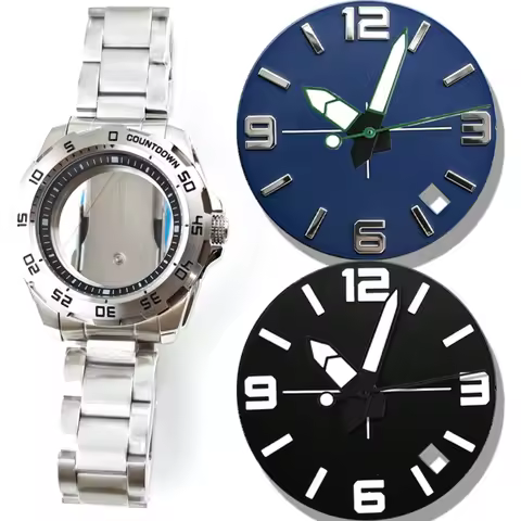 44mm Countdown Bezel Watch Case Arabic Markers Fit 28.5mm Dial No logo For Seiko 5 Sports SRPB NH35 