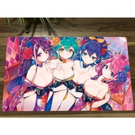 YuGiOh ARC-V Sisters Rin Yuzu Ruri Serena TCG Mat Anime Trading Card Game Mat CCG Playmat Anti-slip Rubber Mouse Pad Free Bag