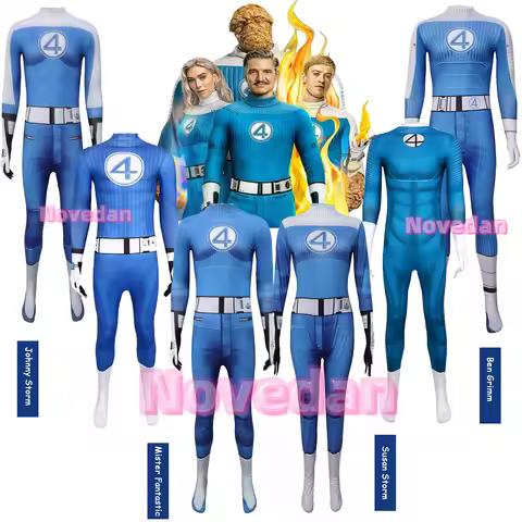 2025 New Fantastic Four 4 First Steps Cosplay Invisible Woman Men Human Torch Ben Grimm Thing Mister
