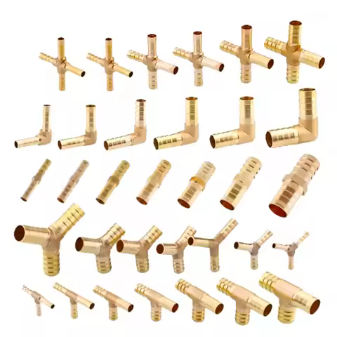 6mm 8mm 10mm 12mm 14mm 16mm Hose Barb Brass Barbed Straight Elbow Tee Y 2 3 4 Way Pipe Fitting Conne