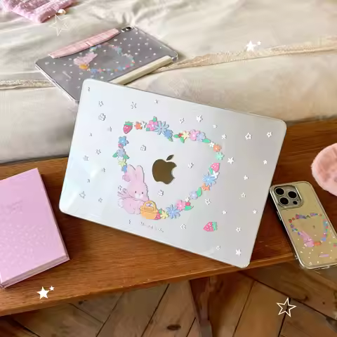 Bunny StrawberryShining Laptop Case For Macbook Air 13.6 M4 M3 M2 A2681 A3113 A3240 Air13.3 A1932 A2