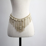 Chanel A11P 仿珍珠鍍金CC logo項鏈腰鏈