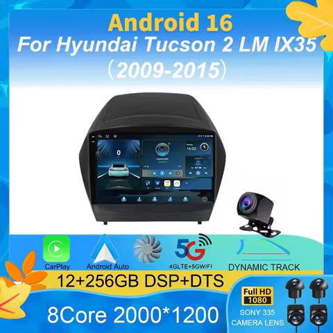 Android 16 Carplay Auto Multimedia Car Radio Player For Hyundai Tucson 2 LM IX35 2009-2015 Autoradio