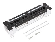 MANHATTAN 12-Port Network Patch Panel Cat-6 – 1U UL Listed - Wall Mount with 89D Bracket - Installer