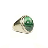 Natural Cincin Batu Akik Green Malachite Pilihan