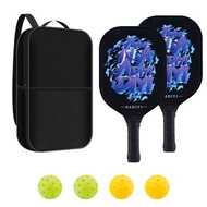 Carbon Fiber Pickleball Paddle Set 2 with Fiberglass Honeycomb Core