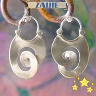 ZAIJIEE Silver Big Hoop Earrings, Silvery Alloy Hoop Earrings, Exaggerated Irregular Retro Fashion E