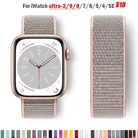 Nylon Sport loop Strap For Apple Watch Band 44mm 42/40mm 45mm 38/41mm pride Bracelet iwatch Ultra2 4