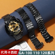 Substitute Casio GA200 2100 DW5600 stainless steel watch with G-SHOCK convex modified black steel belt