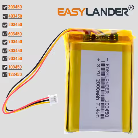 JST1.25 3P 3.7V 2000mAh 103450 Lithium Li-ion Polymer Battery Lipo 303450 403450 503450 603450 70345