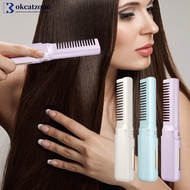 OKCATZONE 2-in-1 Mini Travel Hair Styler Wireless USB-C Rechargeable Curling & Straightening LCD Com