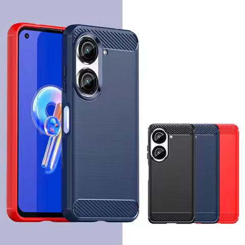 For Asus Zenfone 10 Case Cover Asus Zenfone 10 Cover New Bumper Soft Shockproof TPU Carbon Fiber Fun