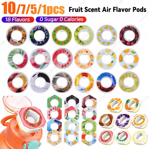 10-1pcs Air Flavor Pods Fruit Scent Pods 0 Sugar Up Used in Plastic Water Drink Bottle Flavor Pod Bo