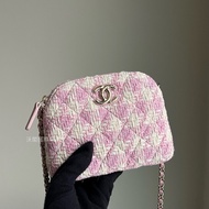 Chanel VIP限定千鳥格粉色貝殼包
