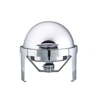 ZIRAFAH Stainless Steel Round Shape Roll Top Chafing Dish