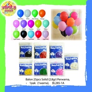 (25Pcs) Solid Doff Balloons (2.8gr), solid birthday balloons, colored matte balloons, plain solid ba