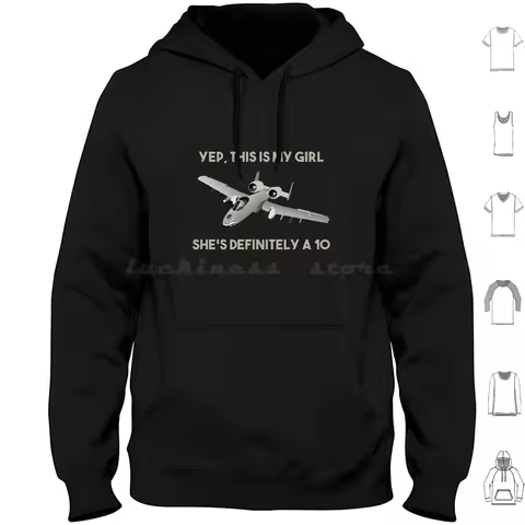 American A-10 Warthog Jet Meme Hoodies Long Sleeve A10 A 10 Warthog Thunderbolt Jet Fighter Military