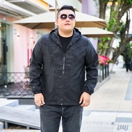 แจ็กเก็ตเพิ่มขนาดไซส์ใหญ่พิเศษแบบใหม่ฤดูใบไม้ผลิและฤดูใบไม้ร่วงชุดผู้ชายเสื้อคลุมแบบบางชุดออกกำลังกา