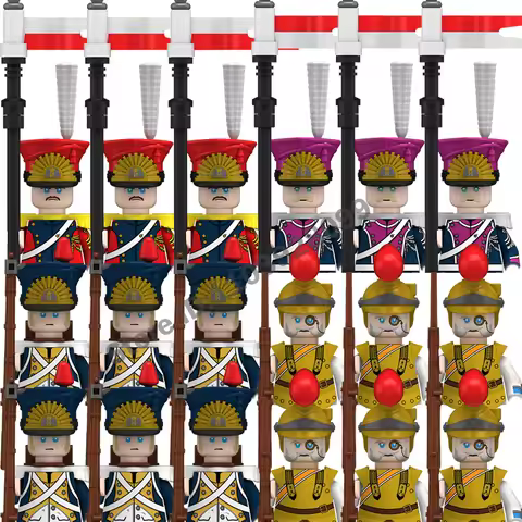 Middle Ages Military Napoleonic Wars Figures Building Block British French Prussia Infantry Knight G