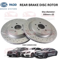 HELLA PAGID GERMANY REAR BELAKANG BRAKE DISC ROTOR MERCEDES BENZ W176 A45 AMG C117 CLA45 AMG W156 GL