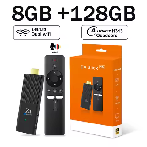 TV Stick Z1 IPTV Ultra HD 4K Android 15.0 Allwinner H313 Quad Core Support 4G 5G Dual Wifi BT 5.0 8G