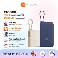 [CCC Certified] Xiaomi PowerBank 20000mAh 33W Built-in Cable Pocket Fast Charging Version Power Bank