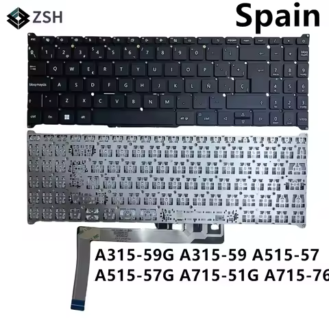 New SP Spain keyboard For Acer Aspire A315-59 A315-59G A515-57 A515-57G A715-51G A715-76 Laptop No b