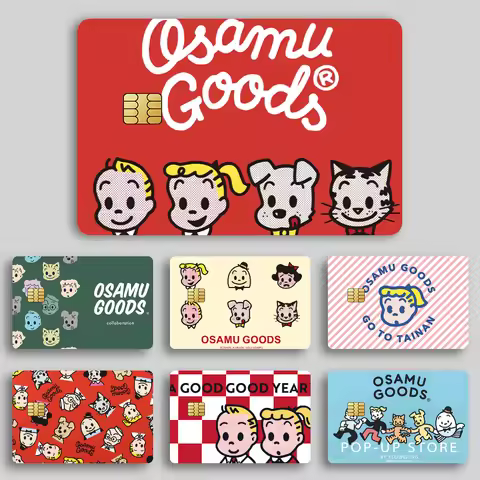 Fashion O-OSAMU G-GOODS Bank Credit Cards Bus Pass Stickers Cool Decoration Waterproof 4PCS Card
